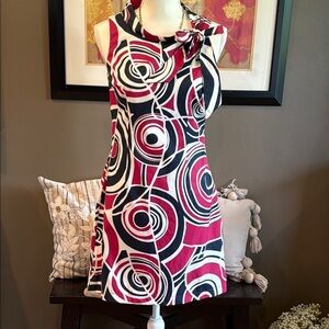 MERONA Abstract Retro Mod Sheath Dress Size 2